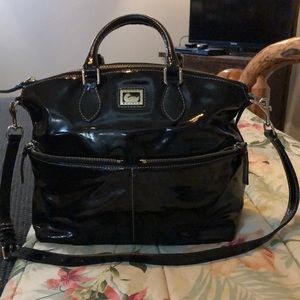 Dooney and Bourke Black Patent Leather Satchel